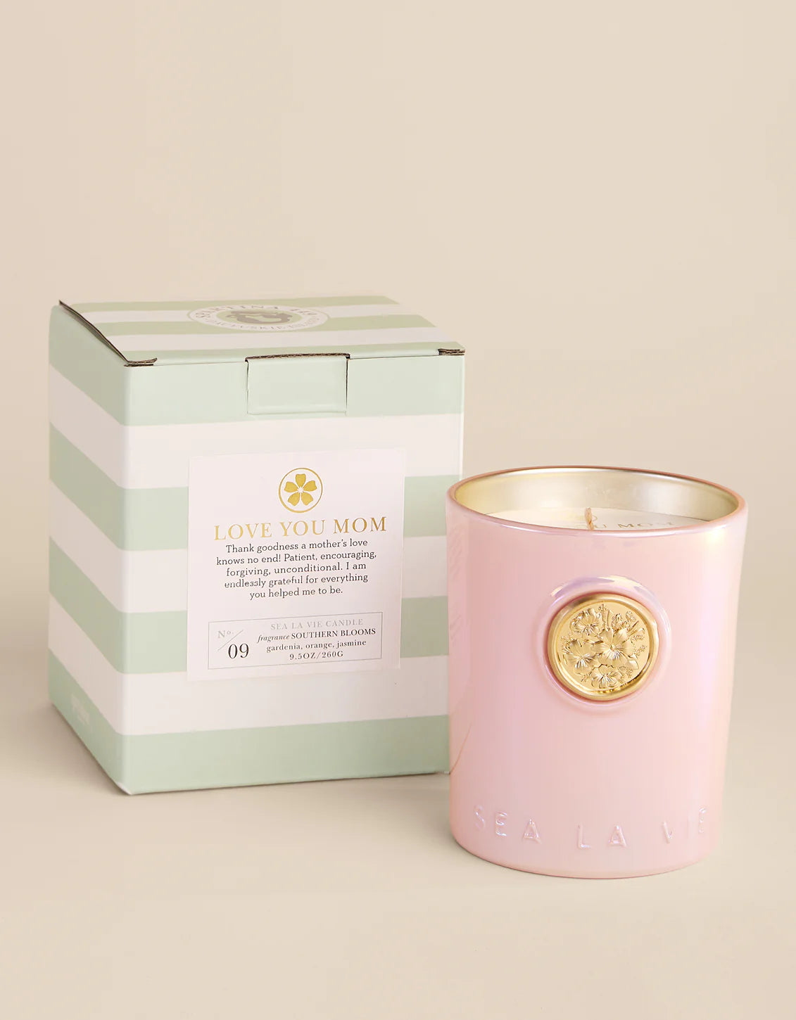 Spartina Sea La Vie Candle - 9.5oz Love You Mom/Bouquet - Southern Blooms Fragrance