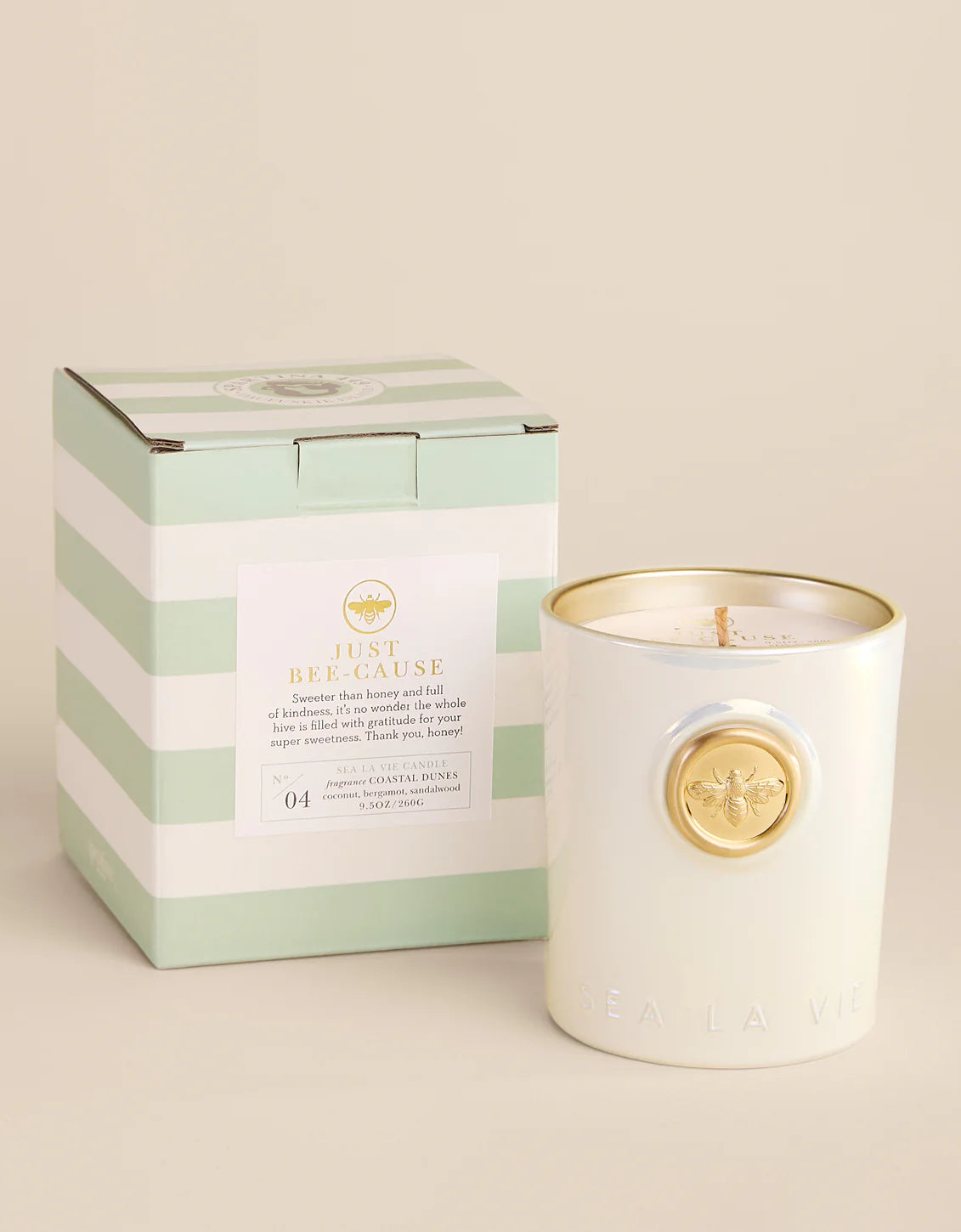 Spartina Sea La Vie Candle - 9.50z Just Bee-Cause/Bee - Coastal Dunes Fragrance