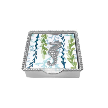Mariposa Seahorse Beaded Napkin Box Set