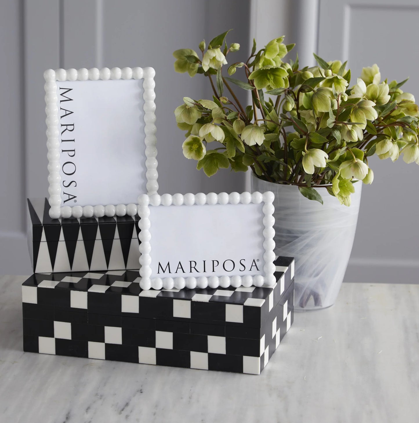 Mariposa Baubles white 5x7 picture frame