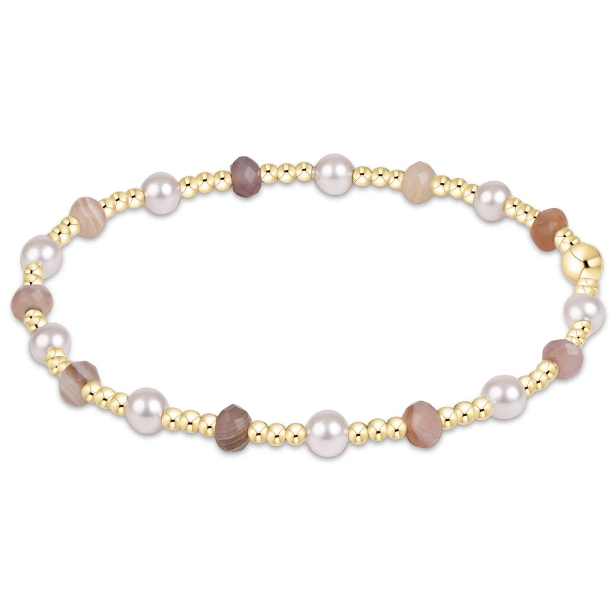 Enewton Jewlery - Sincerity Gemstone & Pearl 4mm Bracelet - Botswana Agate