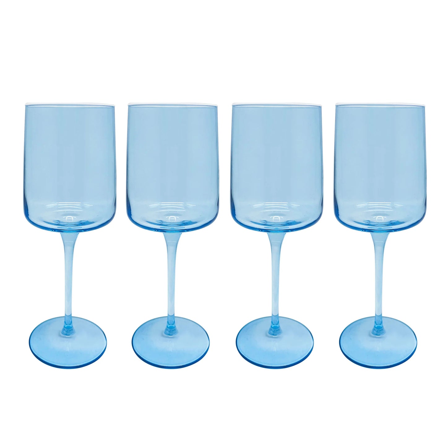 Mariposa Fine Line Blue with White Rim Wine Glass Set of 4