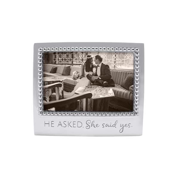 Mariposa He asked she said yes beaded 4x6 picture frames