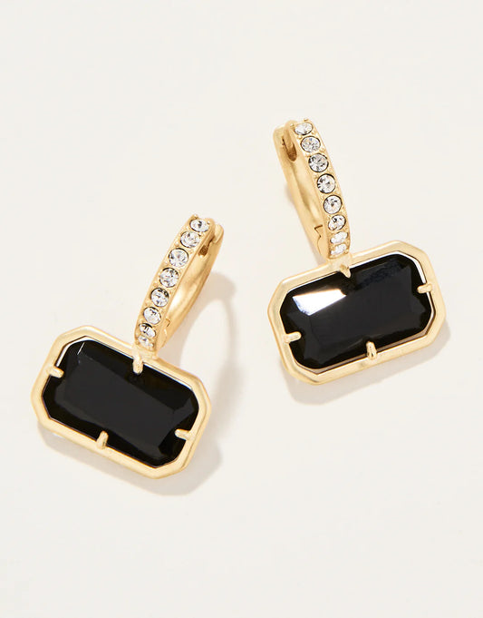 Spartina White Hall Earrings - Black/Crystal - 18K Gold Plated
