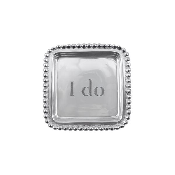Mariposa I Do beaded square tray