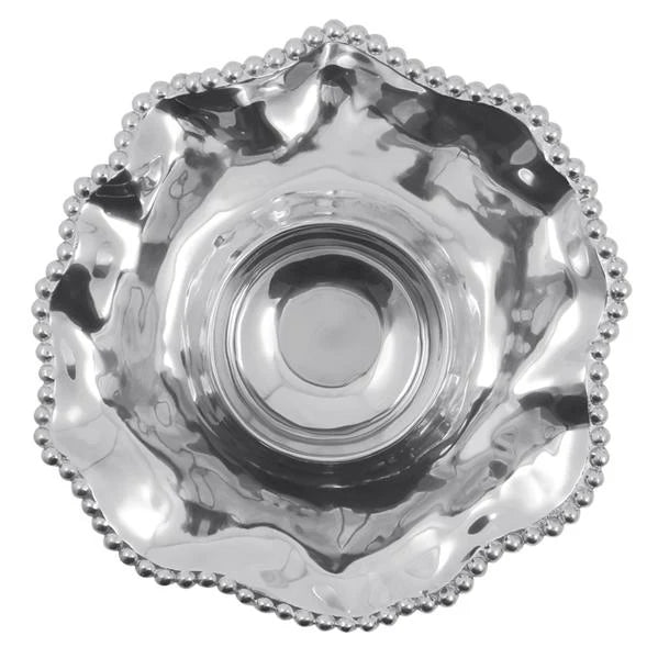 Mariposa Pearled Wavy Chip and Dip Bowl