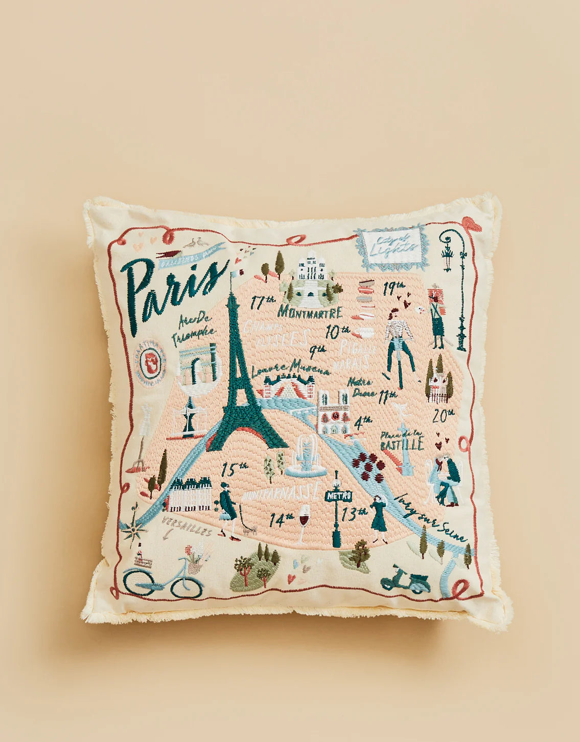 Spartina Paris Embroidered Pillow