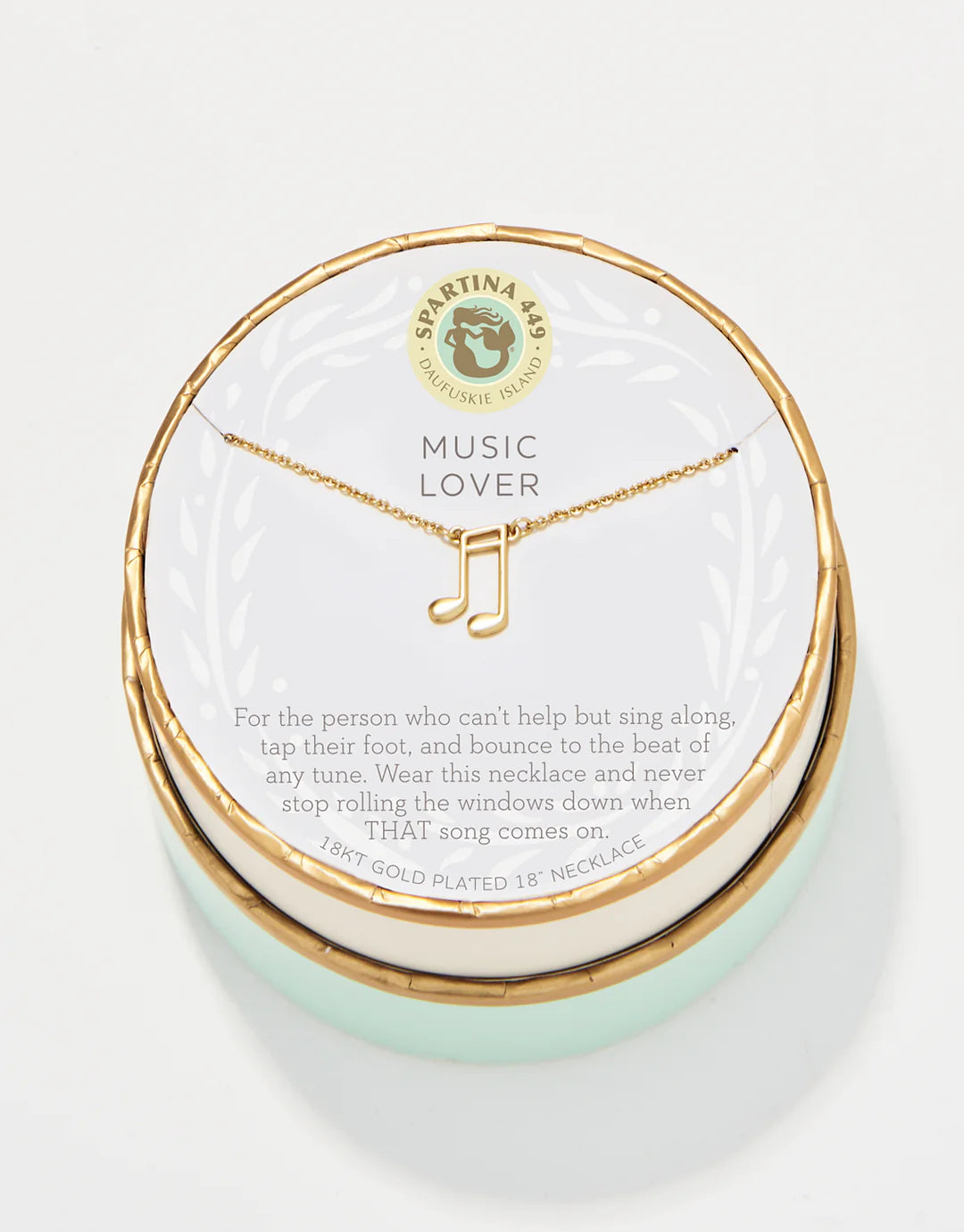 Spartina - Sea La Vie 18" Necklace - Music Lover/Note - Gold