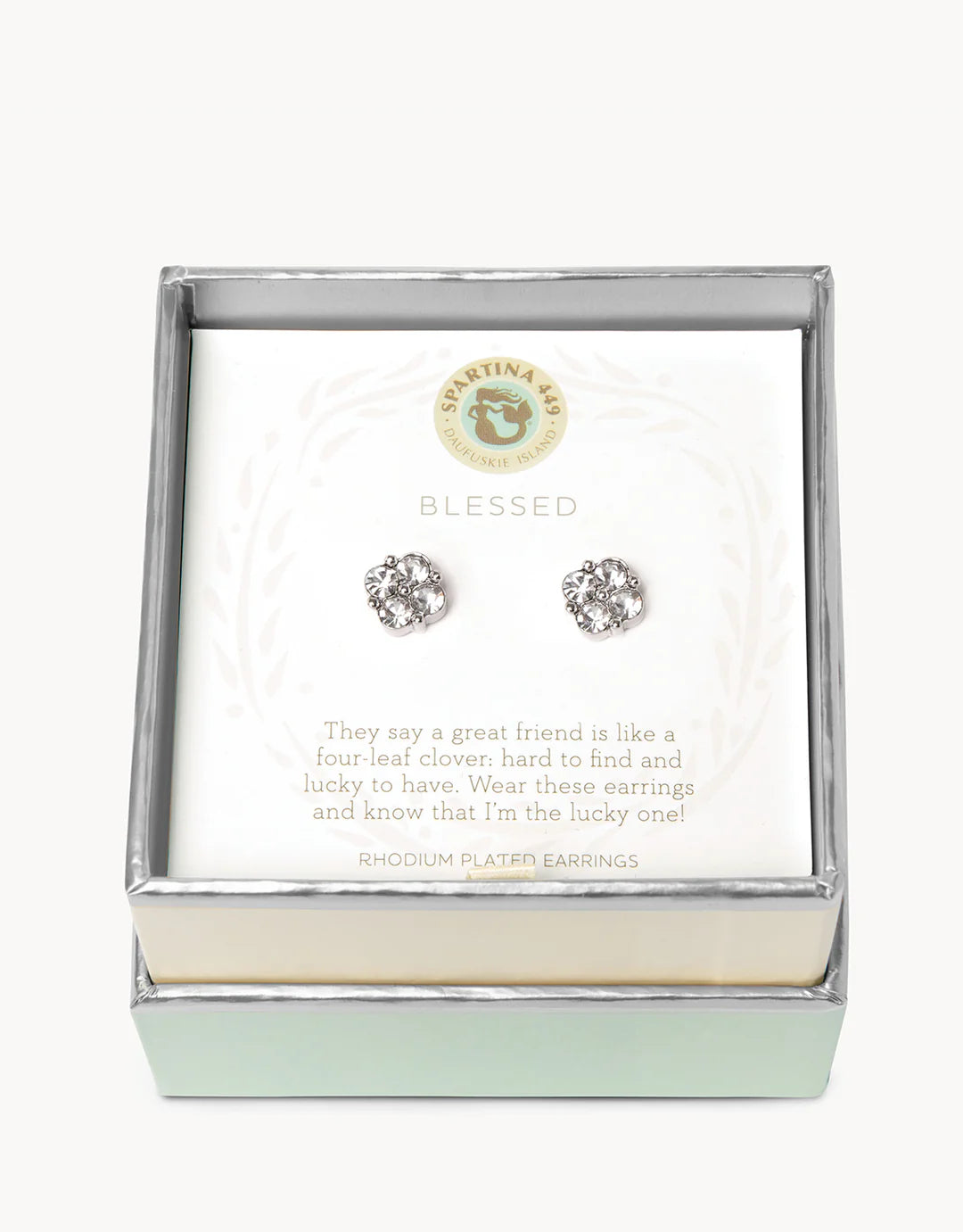 Spartina - Sea Las Vie Stud Earrings - Blessed/Crystal Clover - Silver