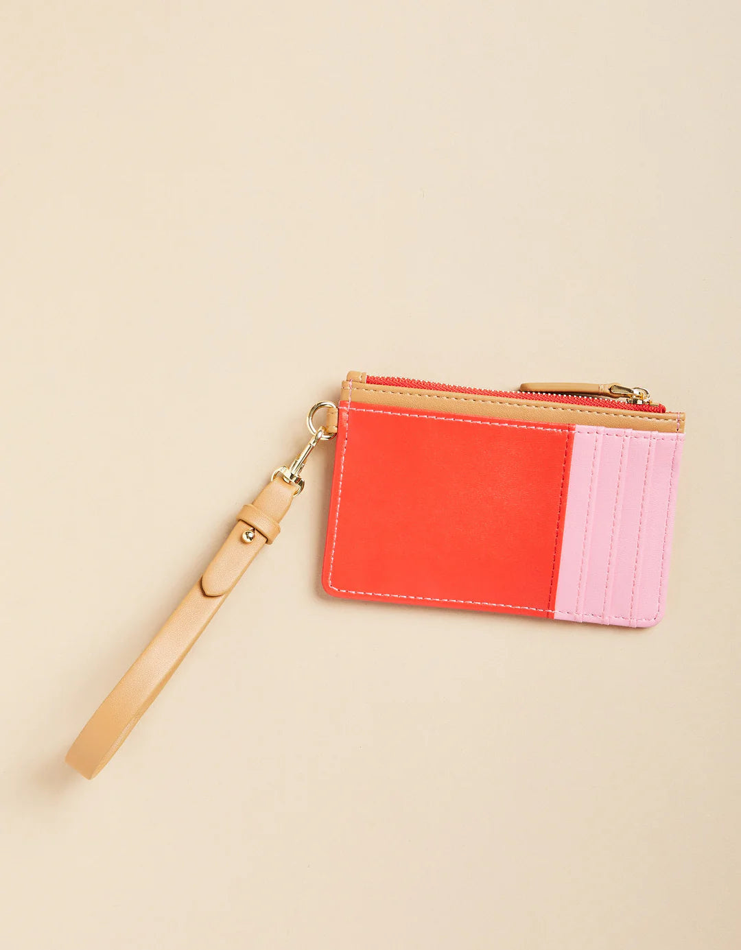 Spartina - Slim Card Coinpurse - Pink/Red Color Block