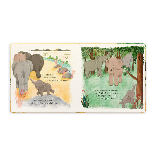 JellyCat Smudge the littlest Elephant Book