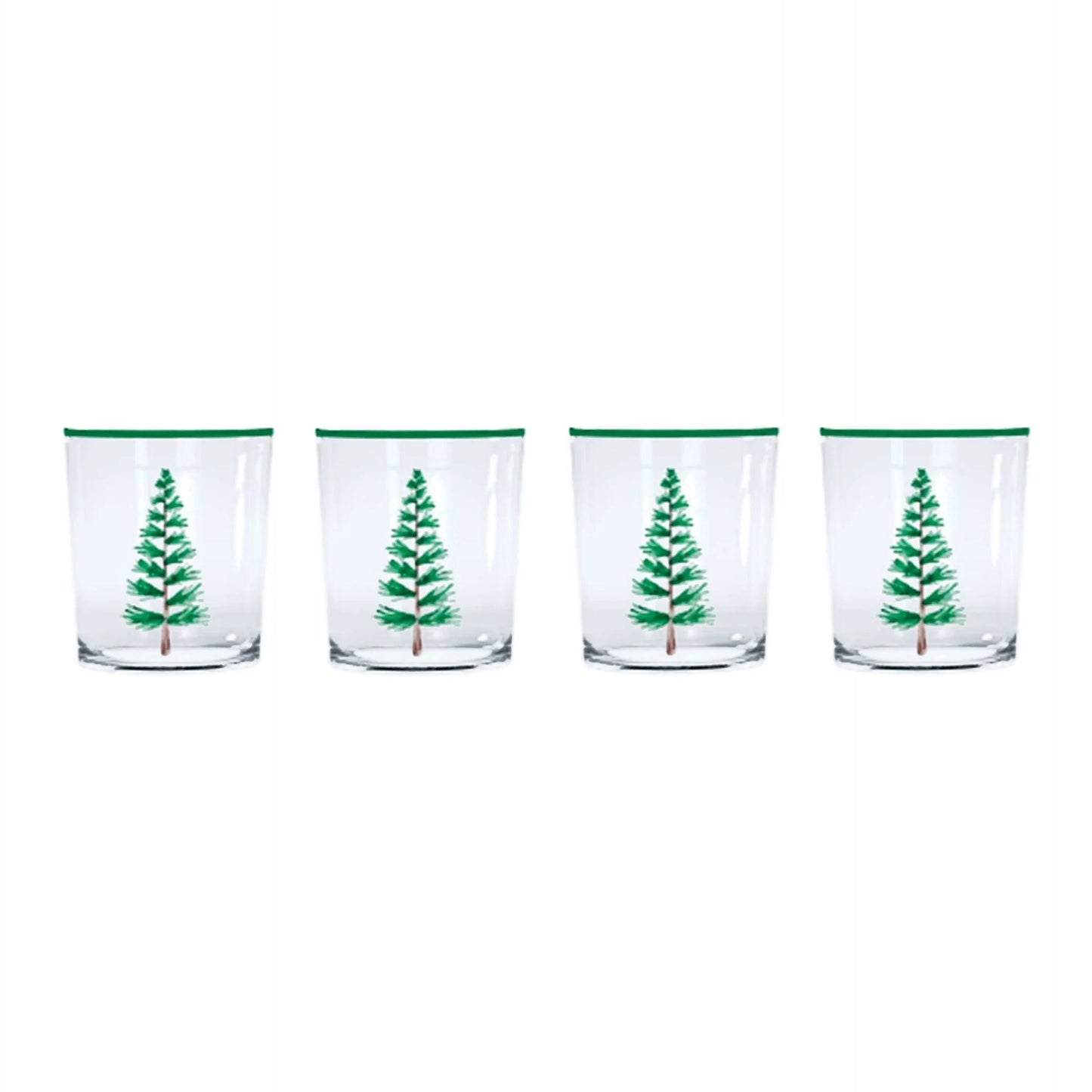 Mariposa Woodland Trees Suite of 4 Double Old Fashion Glasses