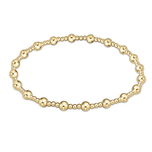 eNewton Bracelet - Extends - Classic Sincerity Pattern 4mm Bead Bracelet - Gold