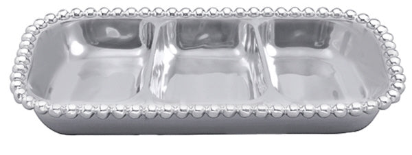 Mariposa Pearled Small 3-Section Server