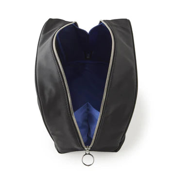 Kusshi - Dopp Kitt - Satin Black Fabric with Blue Interior