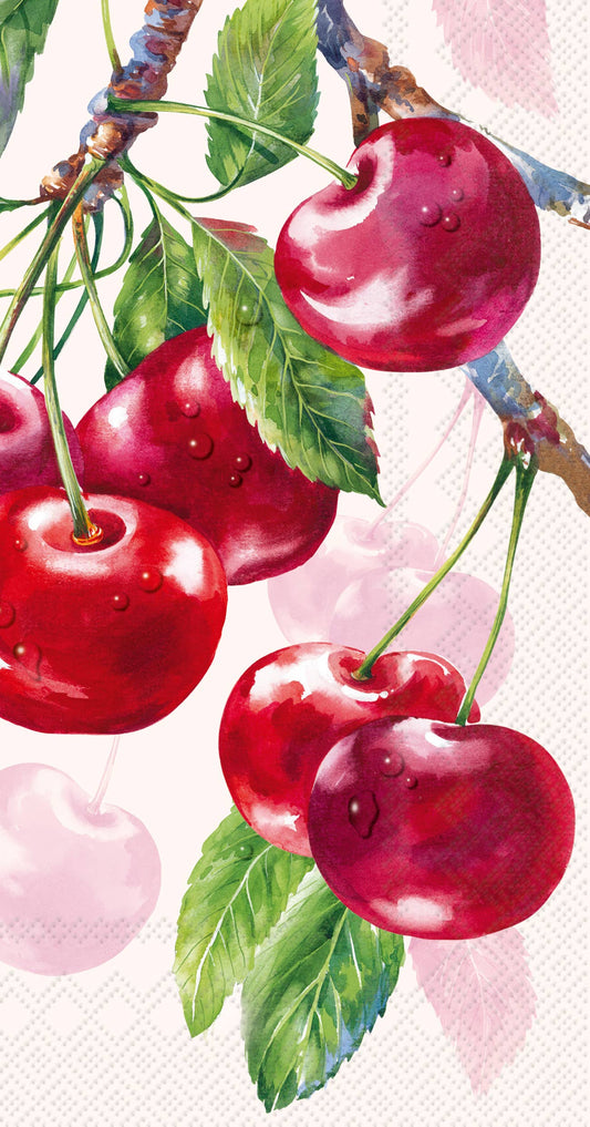 Boston International - Paper Guest Towels 16 ct Cherry Fruits Cream