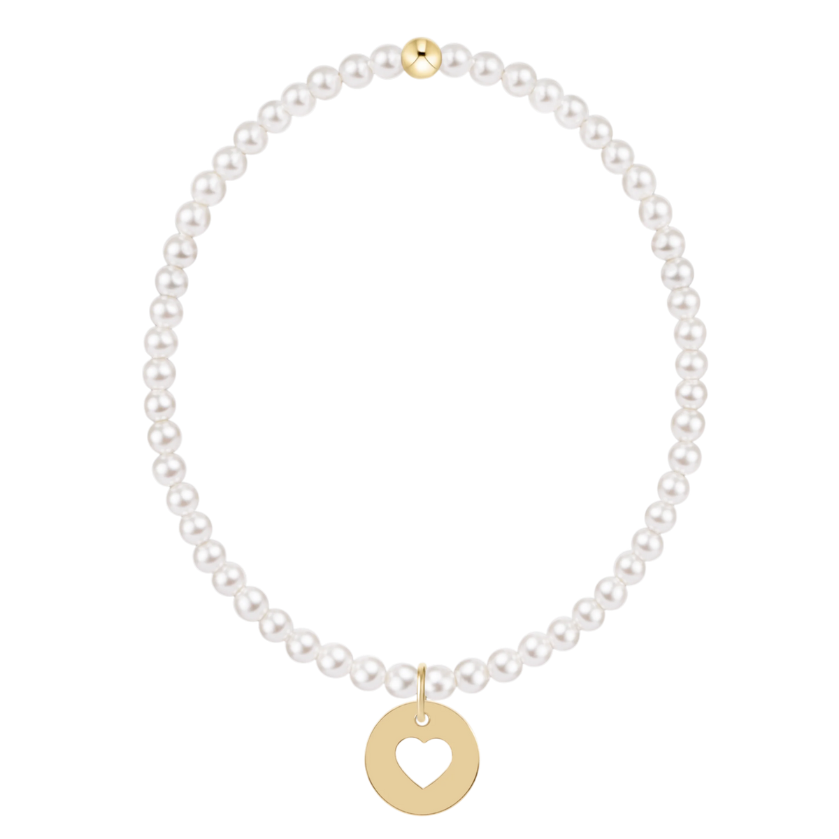 Enewton Jewlery - Egirl Classic Pearl 3mm Bracelet - Love Gold Disc