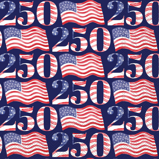 Boston International - Paper Cocktail Napkin 20Ct USA 250 Flags Semiquincentennial