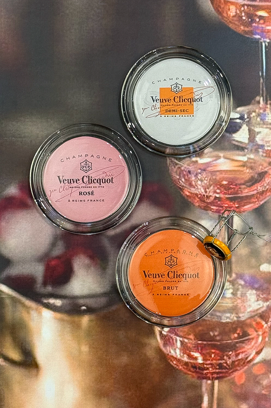 Vintage Veuve Clicquot Demi-Sec 4" Round Glass Coaster