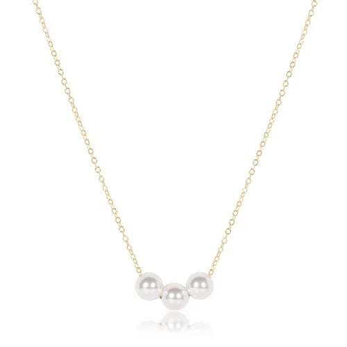 eNewton Necklace - 16" Necklace Gold - Joy Pearl 6mm