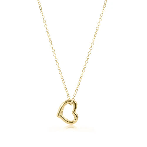 eNewton Necklace - 16" Necklace Gold - Love Gold Charm
