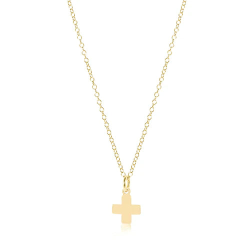 eNewton Necklace - 16" Necklace Gold - Signature Gold Cross