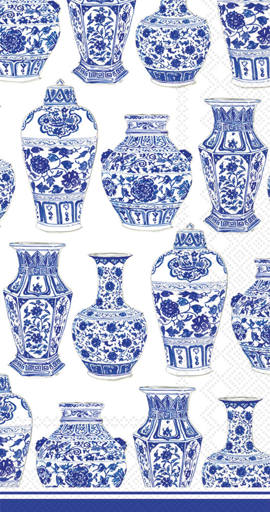 Boston International - Paper Guest Towels 16 count Blue & White Urns