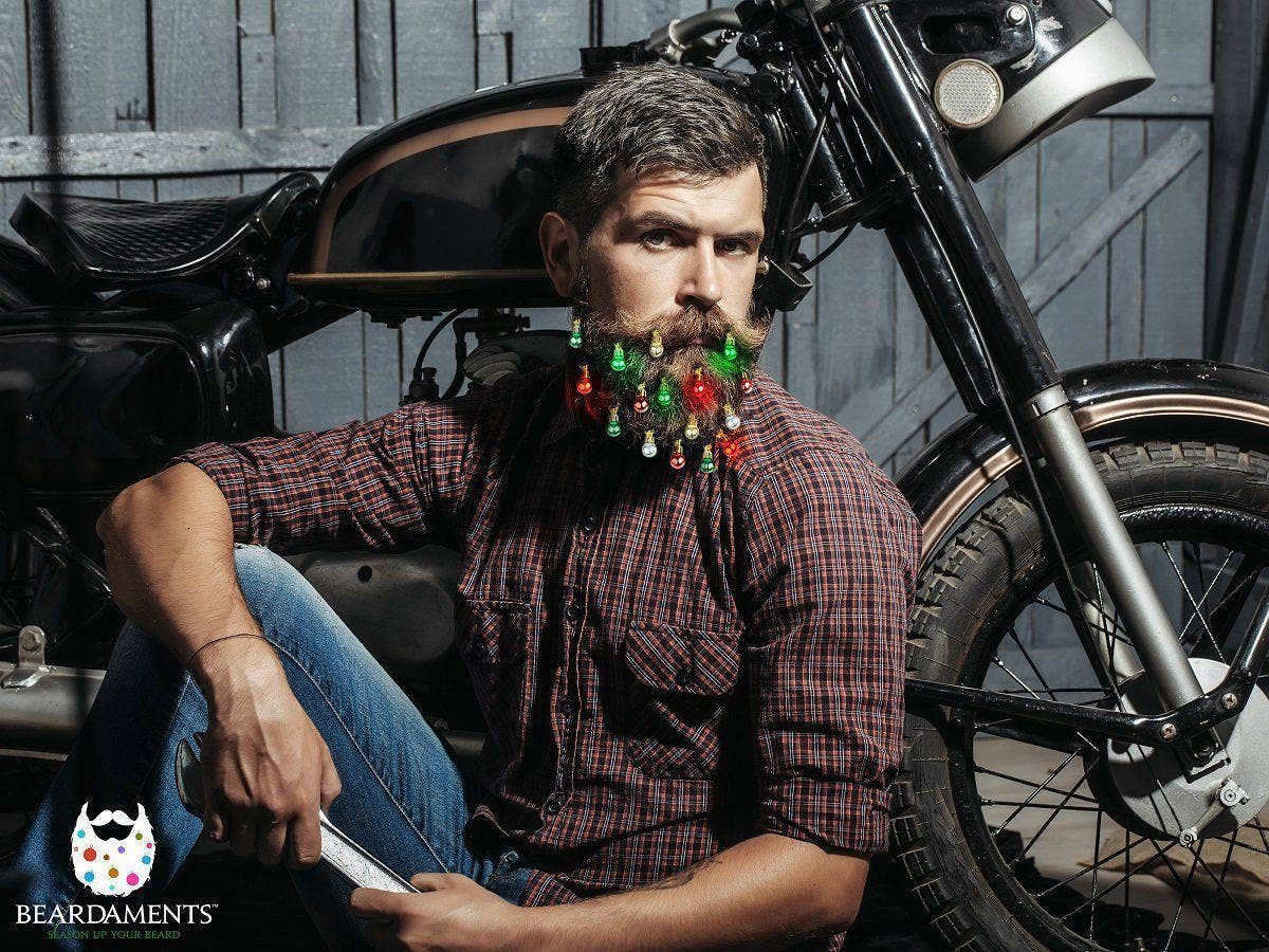 NEW! Beardaments Lights- Light Up Beard Ornaments