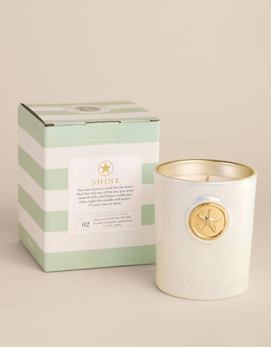 Spartina Sea La Vie Candle - 9.5oz Shine/Starfish - Coastal Dunes Fragrance