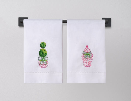 Peking Handicraft -nPink Chinoiserie Guest Towel