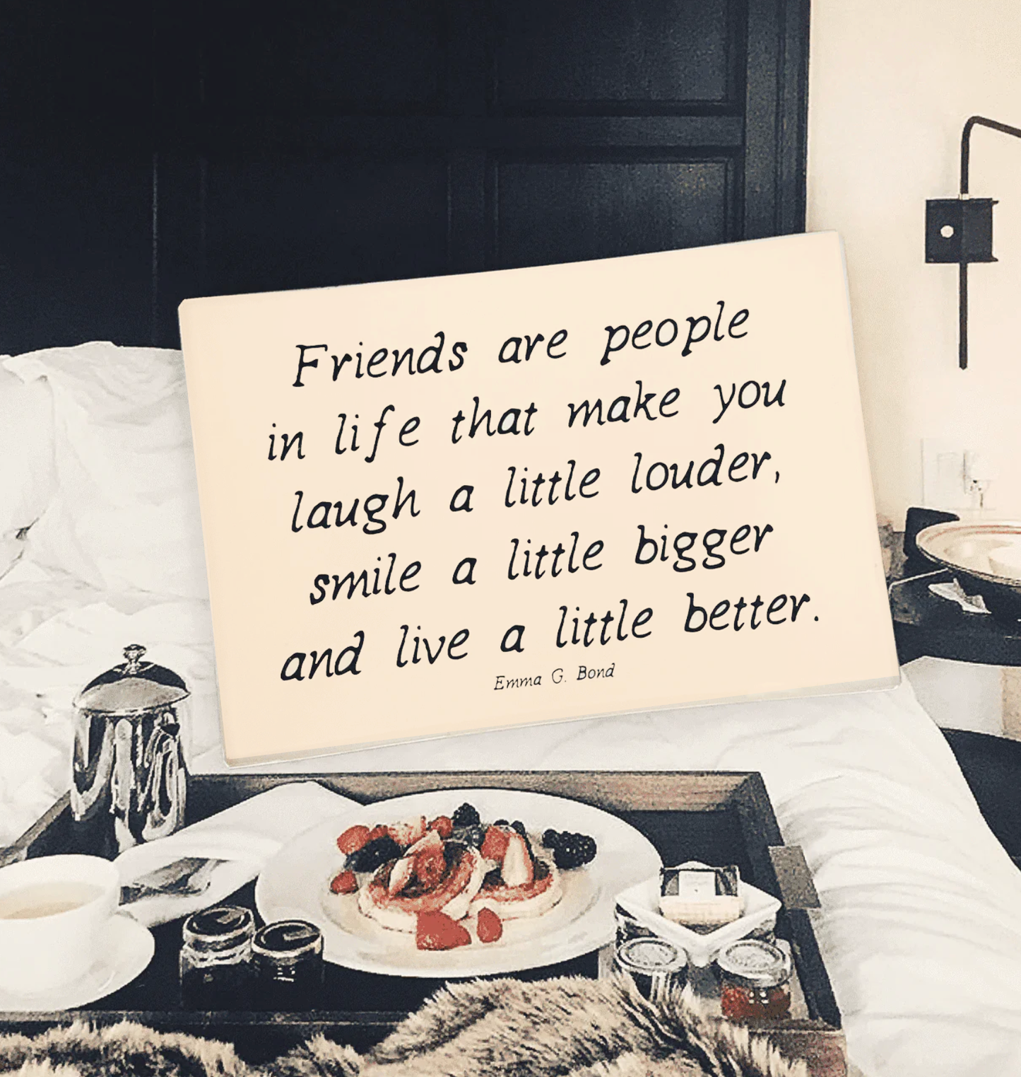 Friends Are People In Life Decoupage Glass Tray