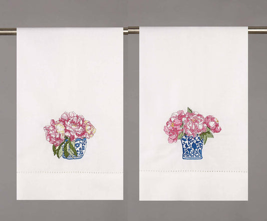 Pretty In Pink Flower Guest Towel Sally Eckman Roberts