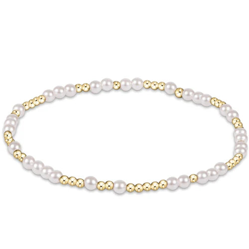 eNewton Bracelet - Extends - Hope Unwritten 3mm Bead Bracelet - Pearl