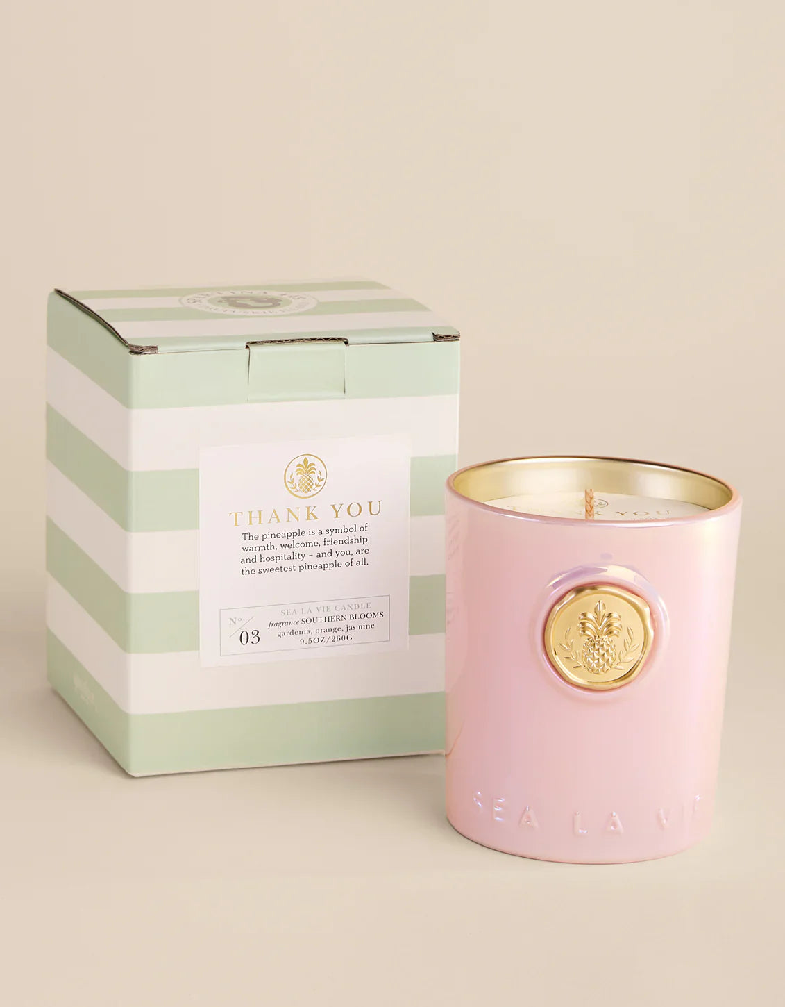 Spartina Sea La Vie Candle - 9.5oz Thank You/Pineapple - Southern Blooms Fragrance