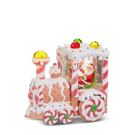 7.5" Santa Lighted Water Gingerbread Train