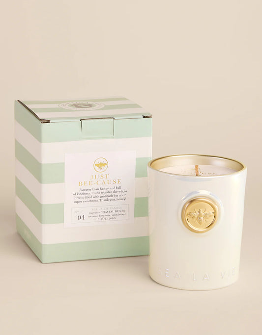 Spartina Sea La Vie Candle - 9.50z Just Bee-Cause/Bee -  Coastal Dunes Fragrance