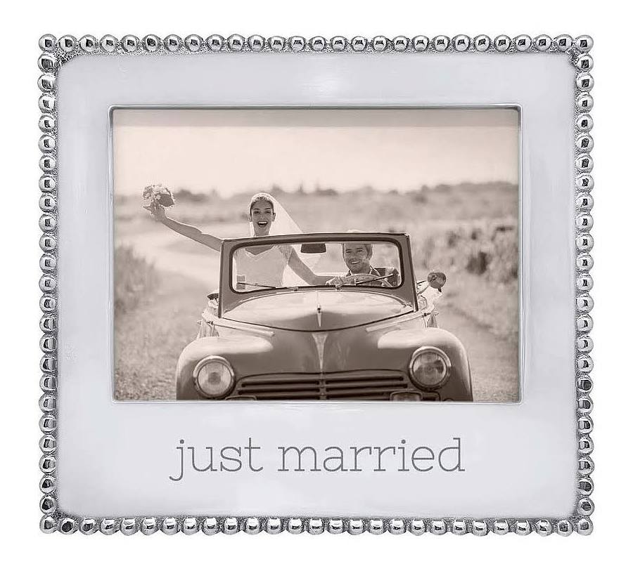 Mariposa Just Married Beaded 5x7 Frame