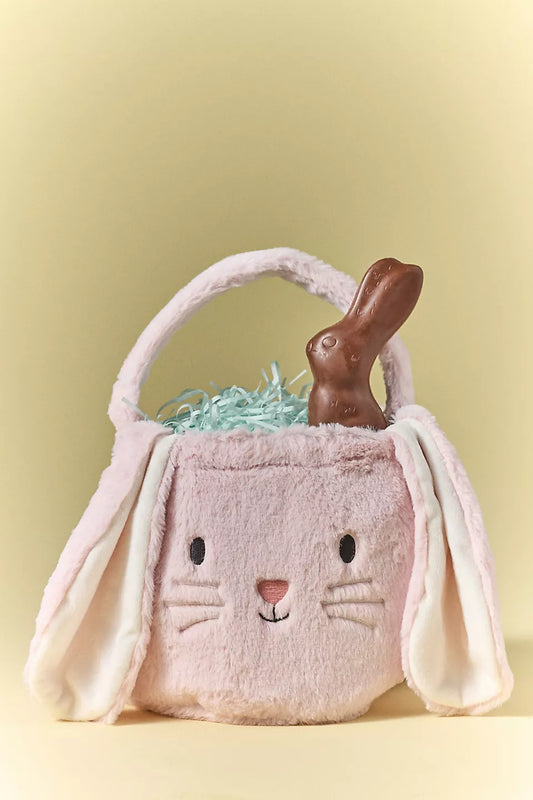 Mon Ami- Fluffy Bunny Basket - Pink