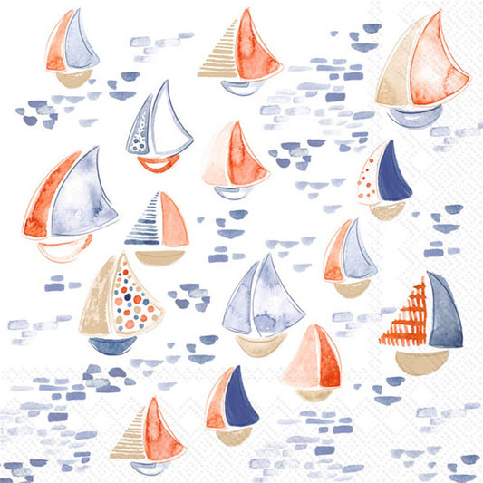 Boston International - Paper Cocktail Napkins Pack of 20 Nantucket Sailboat