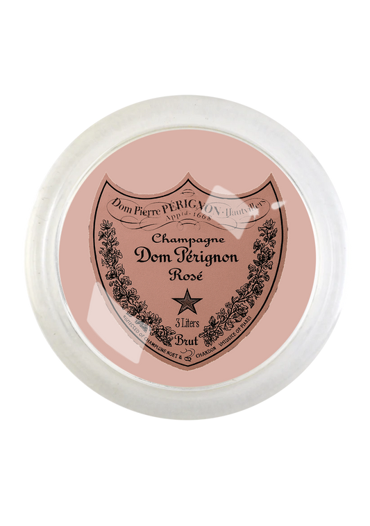Vintage Dom Perignon Rose 4" Round Glass Coaster