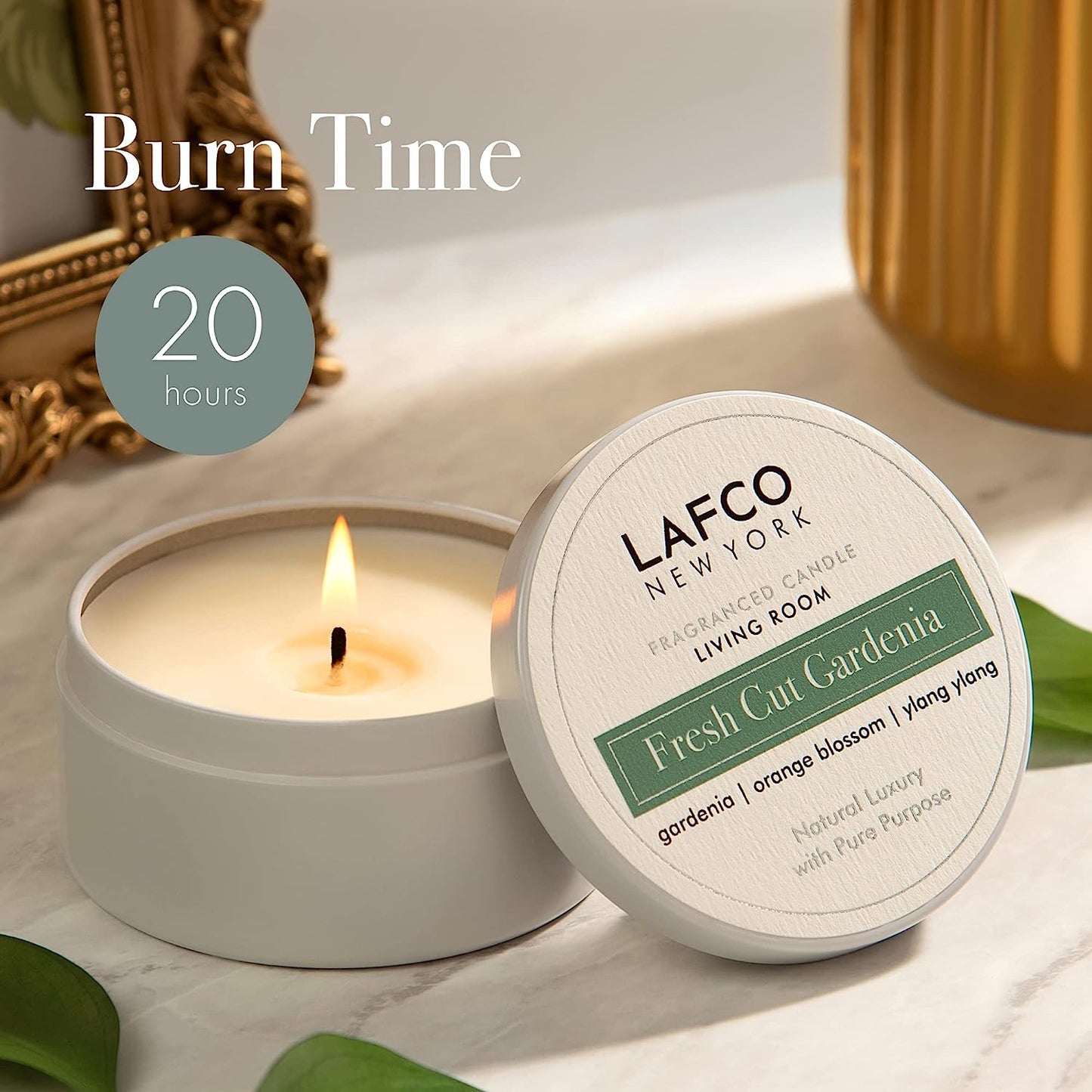 Lafco Fragranced Travel Candle 4.0oz - Fresh Cut Gardenia