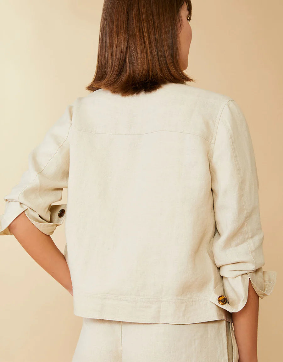 Spartina Avalon Linen Jacket Flax - Size XL