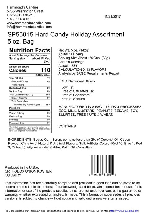 Classic Candy - Assorted Christmas Mix - 5 oz Gift Bag