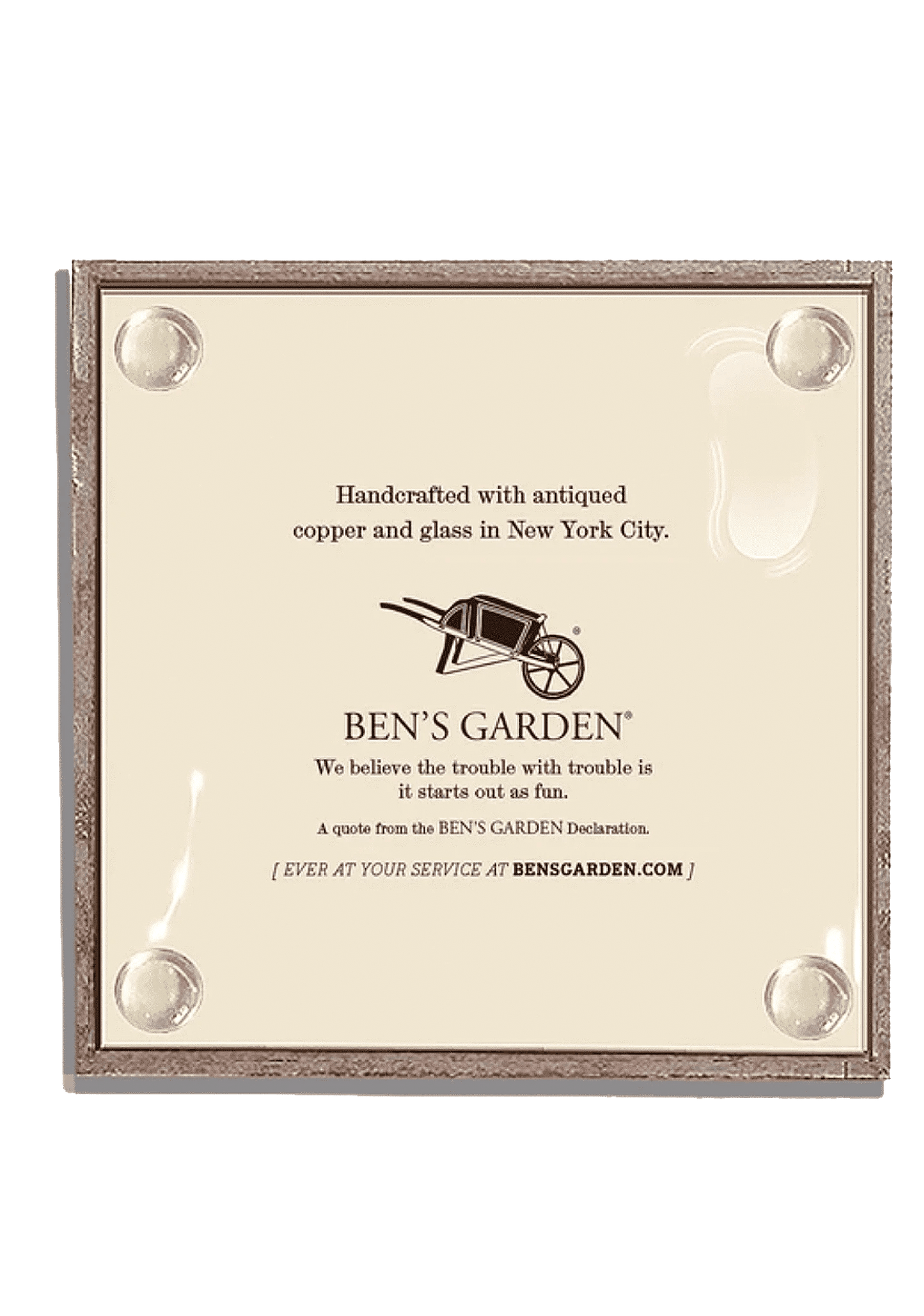 Here's to Nights Copper & Glass Coasters, Set of 4
