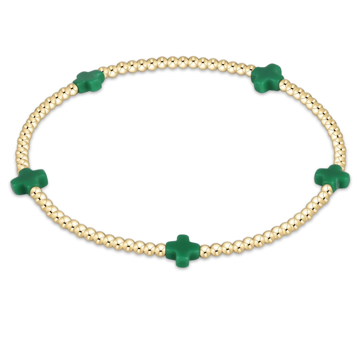 Enewton Jewlery - Egirl Signature Cross Small 2mm Gold Bracelet - Emerald