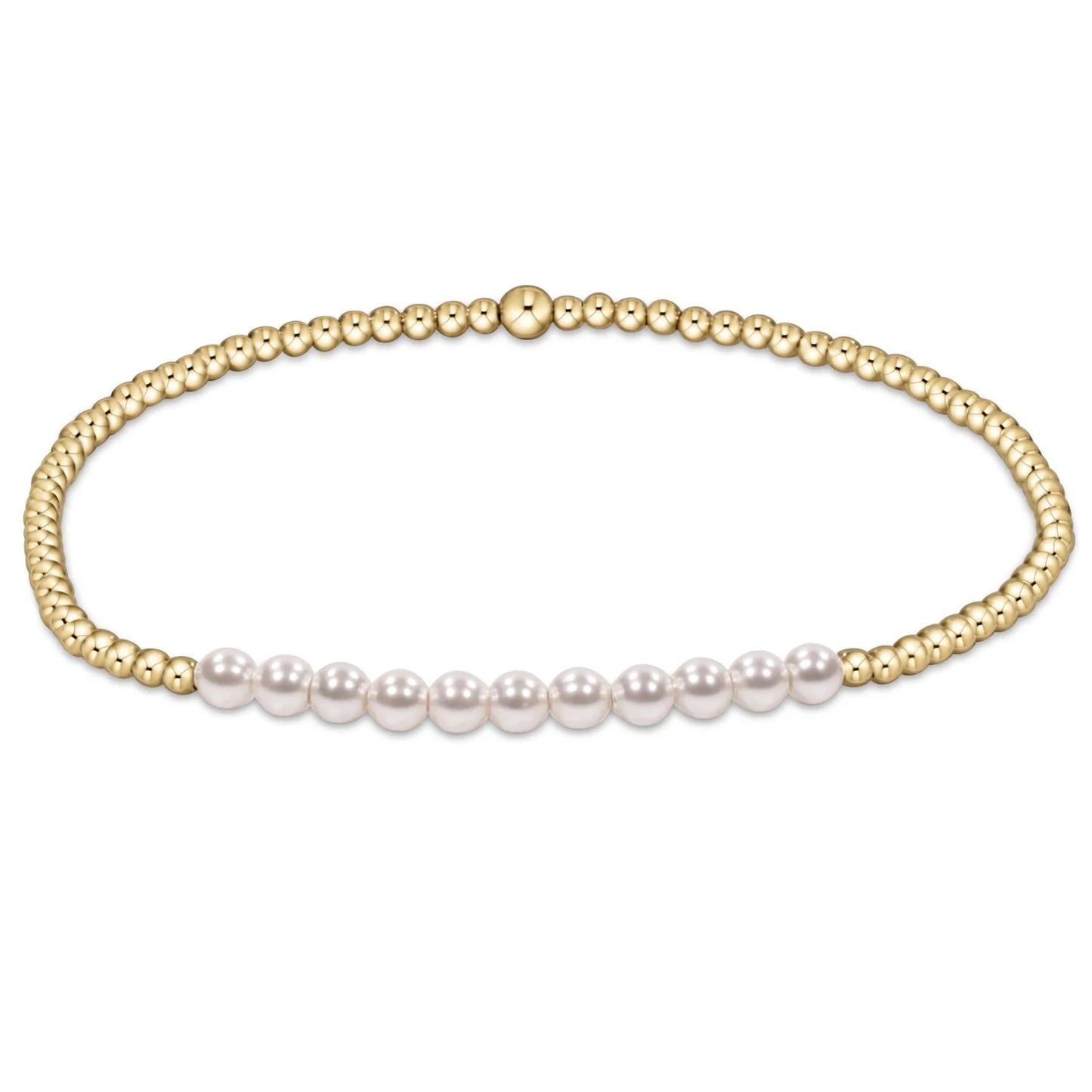 eNewton - Gold Bliss Bracelet (2mm) in Pearl
