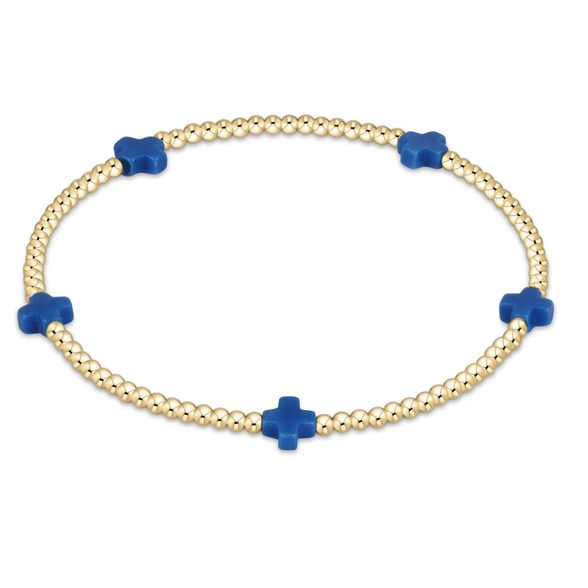 Enewton Jewlery - Egirl Signature Cross Small 2mm Gold Bracelet - Cobalt
