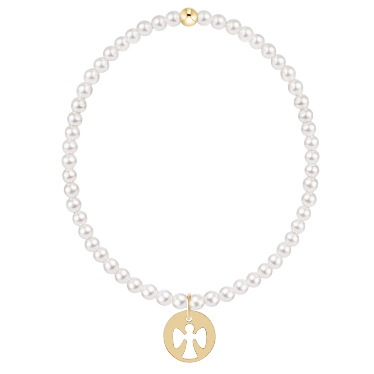 Enewton Jewlery - Egirl Classic Pearl 3mm Bracelet - Guardian Angel Gold disc