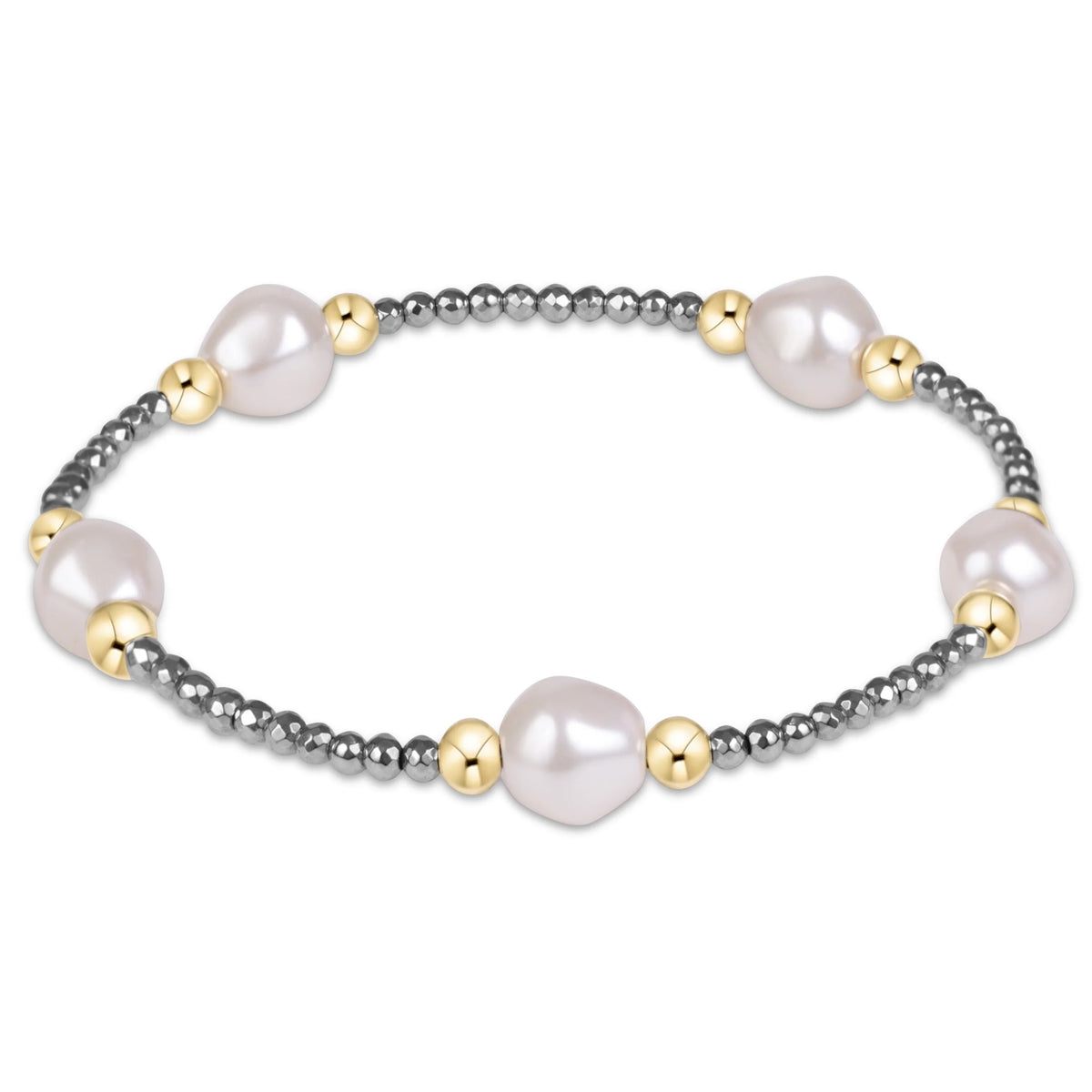 Enewton Jewlery - Purpose Admire Pearl 8mmSilver Faceted Hematite Bracelet