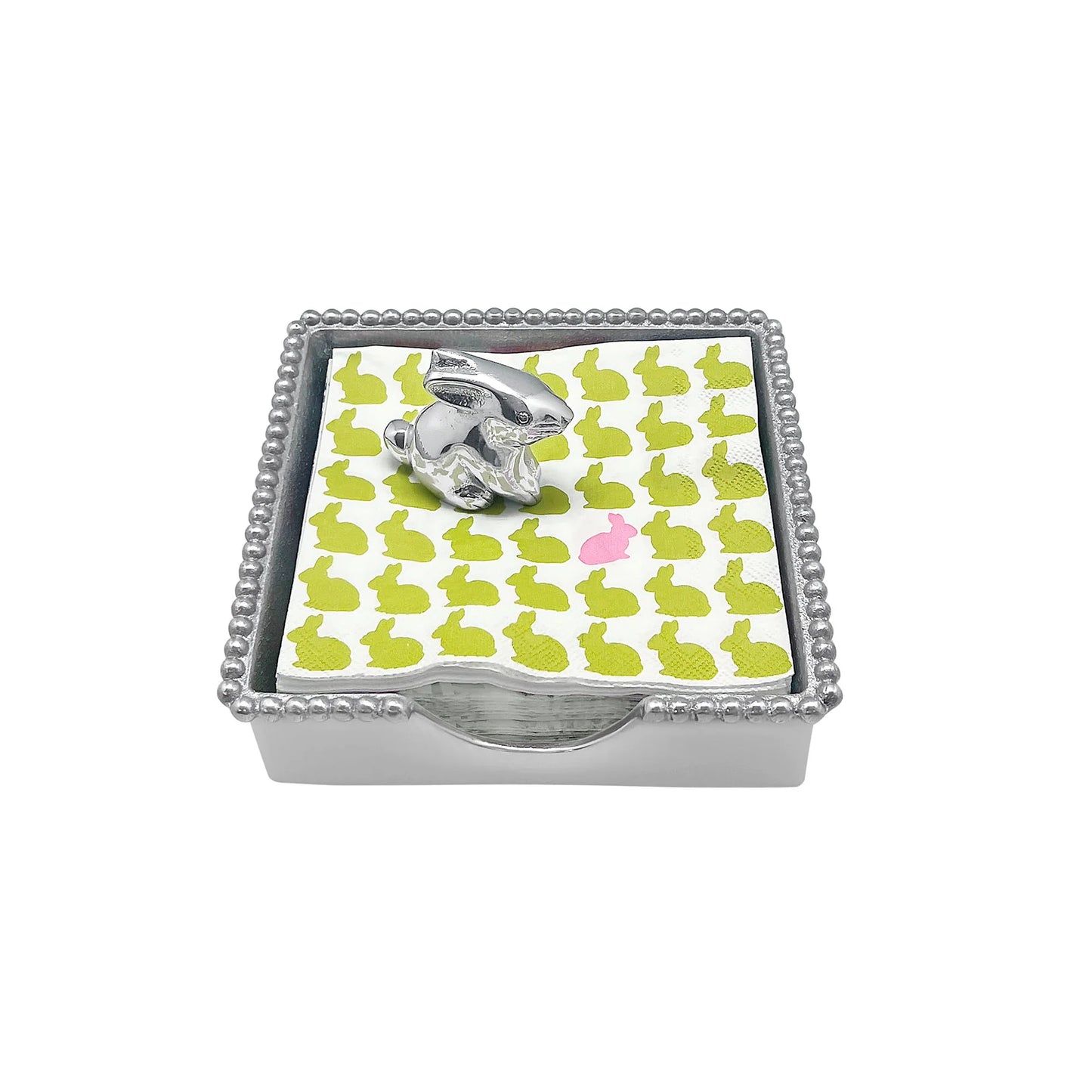 Mariposa Bunny beaded Napkin Box